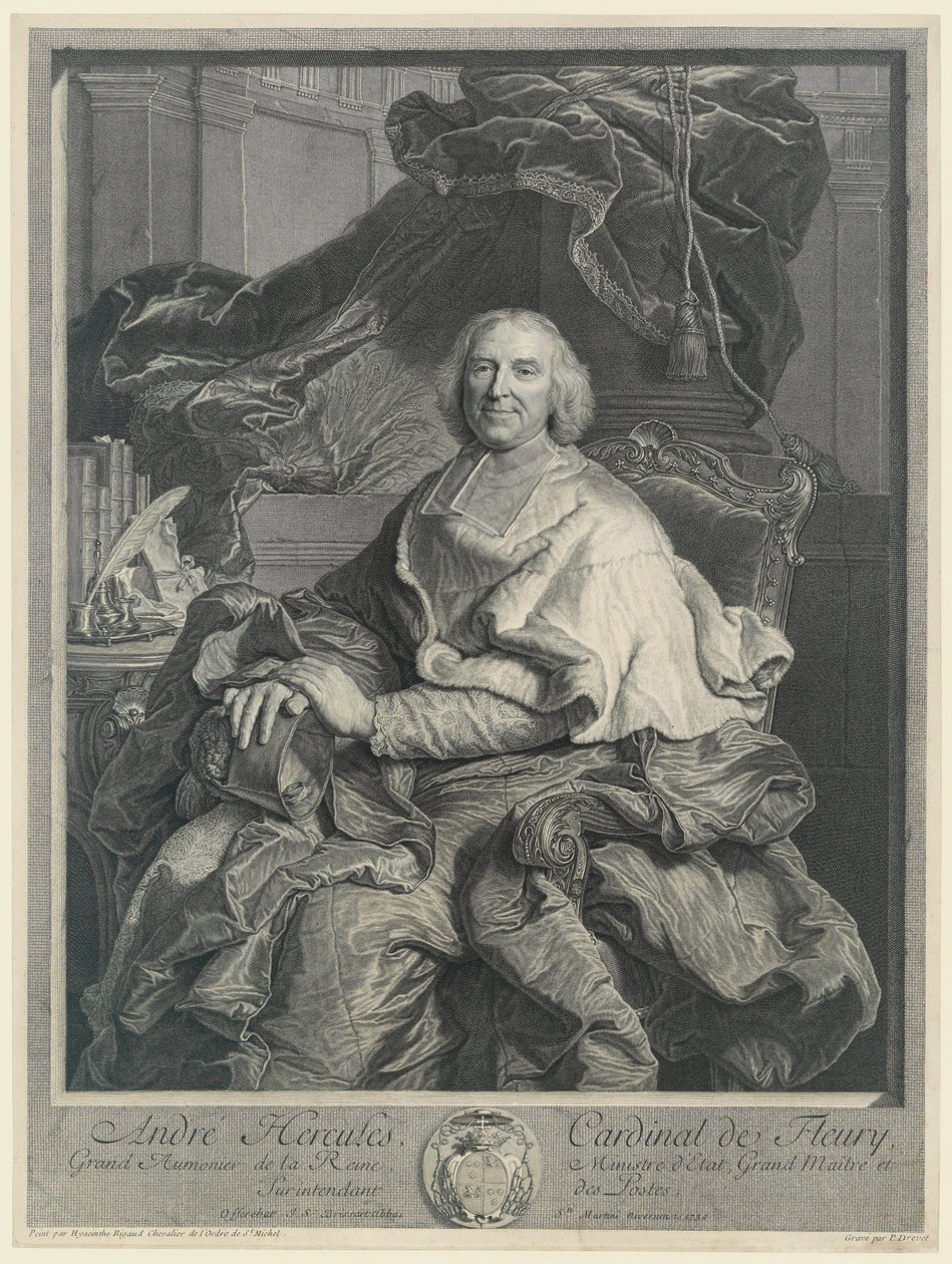 Andre Hercules, Kardinaal de Fleury door Pierre Drevet