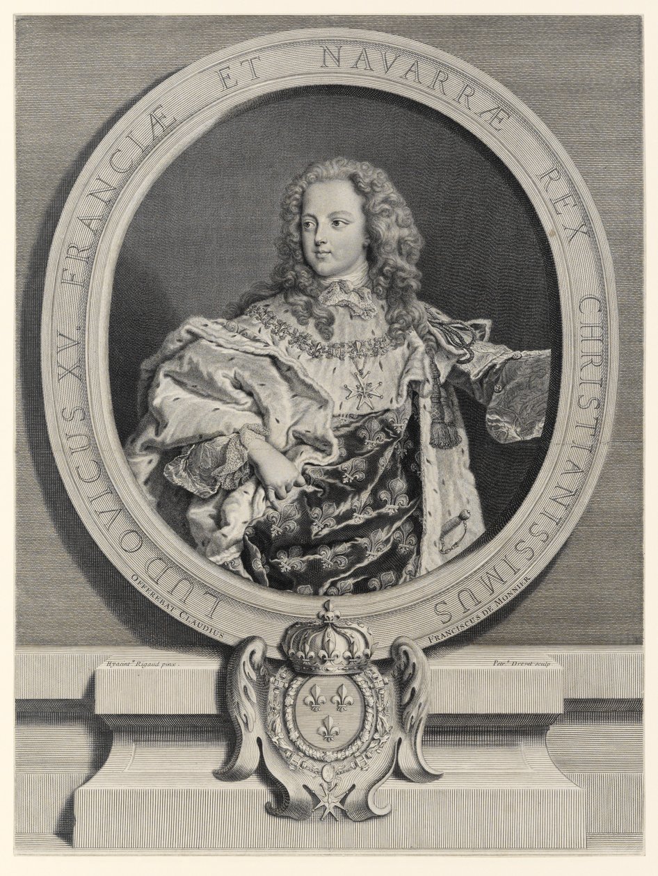 Lodewijk XV, koning van Frankrijk (1710-1774) door Pierre Drevet