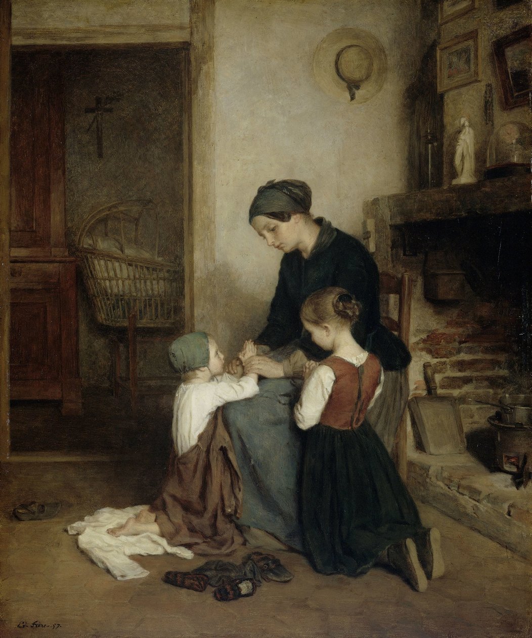 Het avondgebed door Pierre Edouard Frere