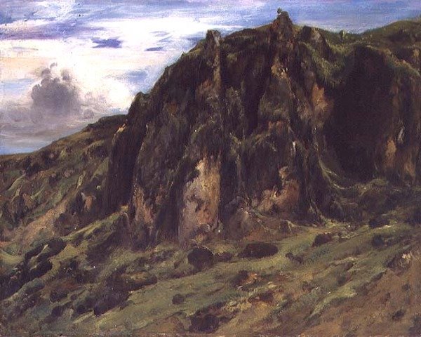 Landschap in de Auvergne door Pierre Etienne Theodore Rousseau
