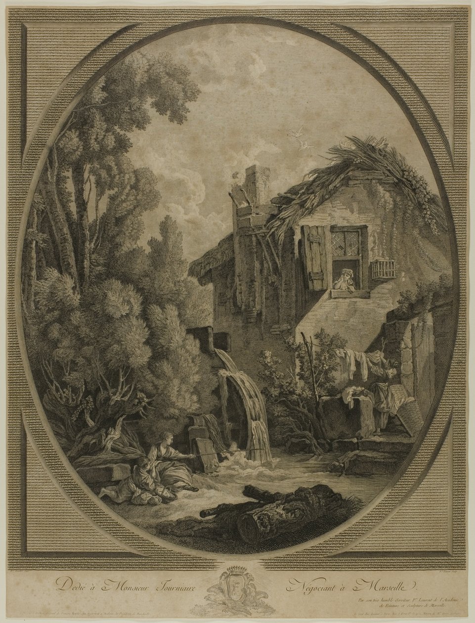 Windmolenlandschap door Pierre Francois Laurent