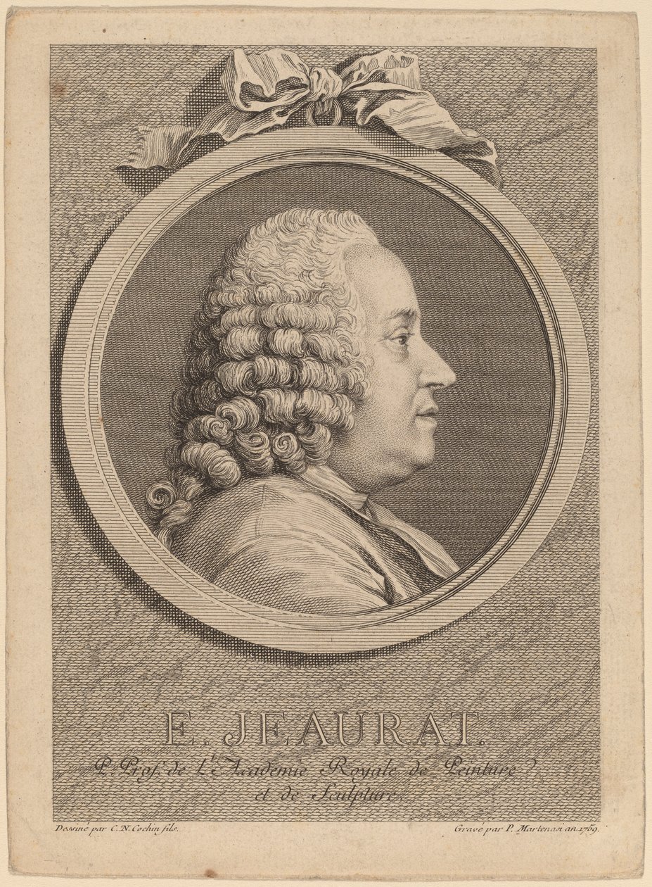 Edme-Sebastien Jeaurat door Pierre Francois Martenasie after Charles Nicolas Cochin II