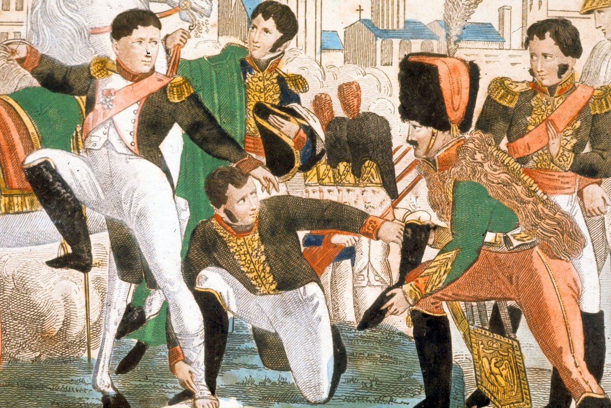 Napoleon I gewond in Ratisbonne (1809) door Pierre Gautherot