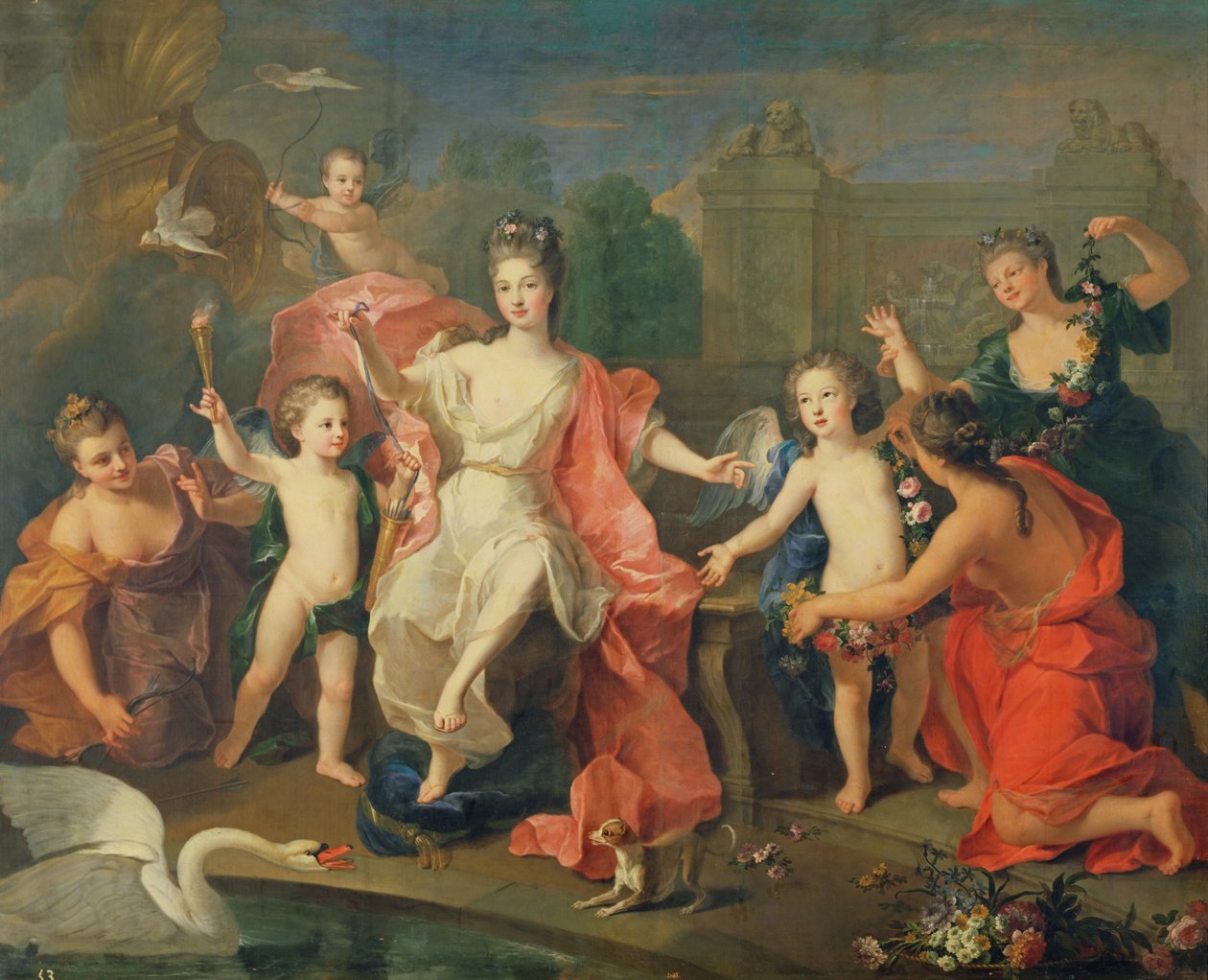 De Hertogin van Bourgondië en haar Kinderen door Pierre Gobert