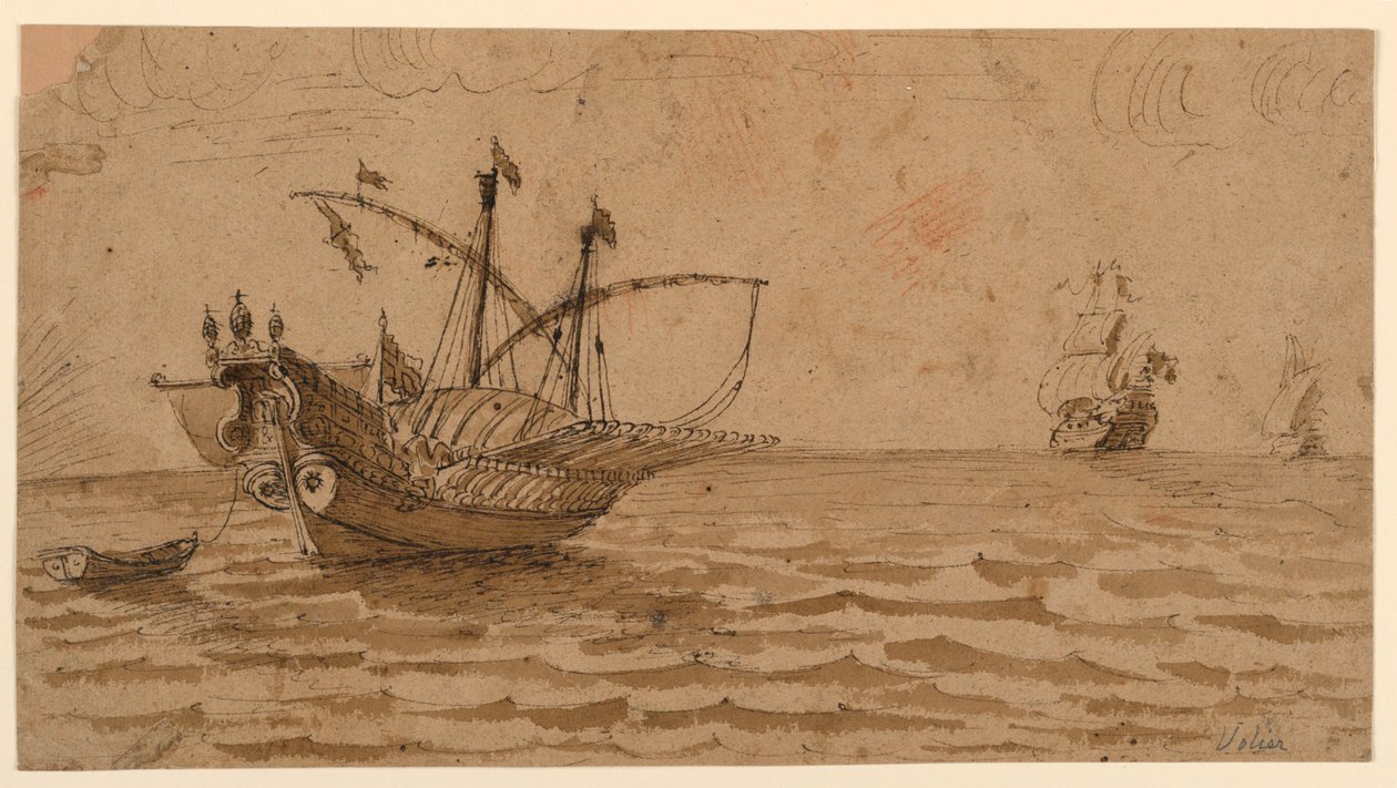 Schepen op zee door Pierre Jacques Volaire