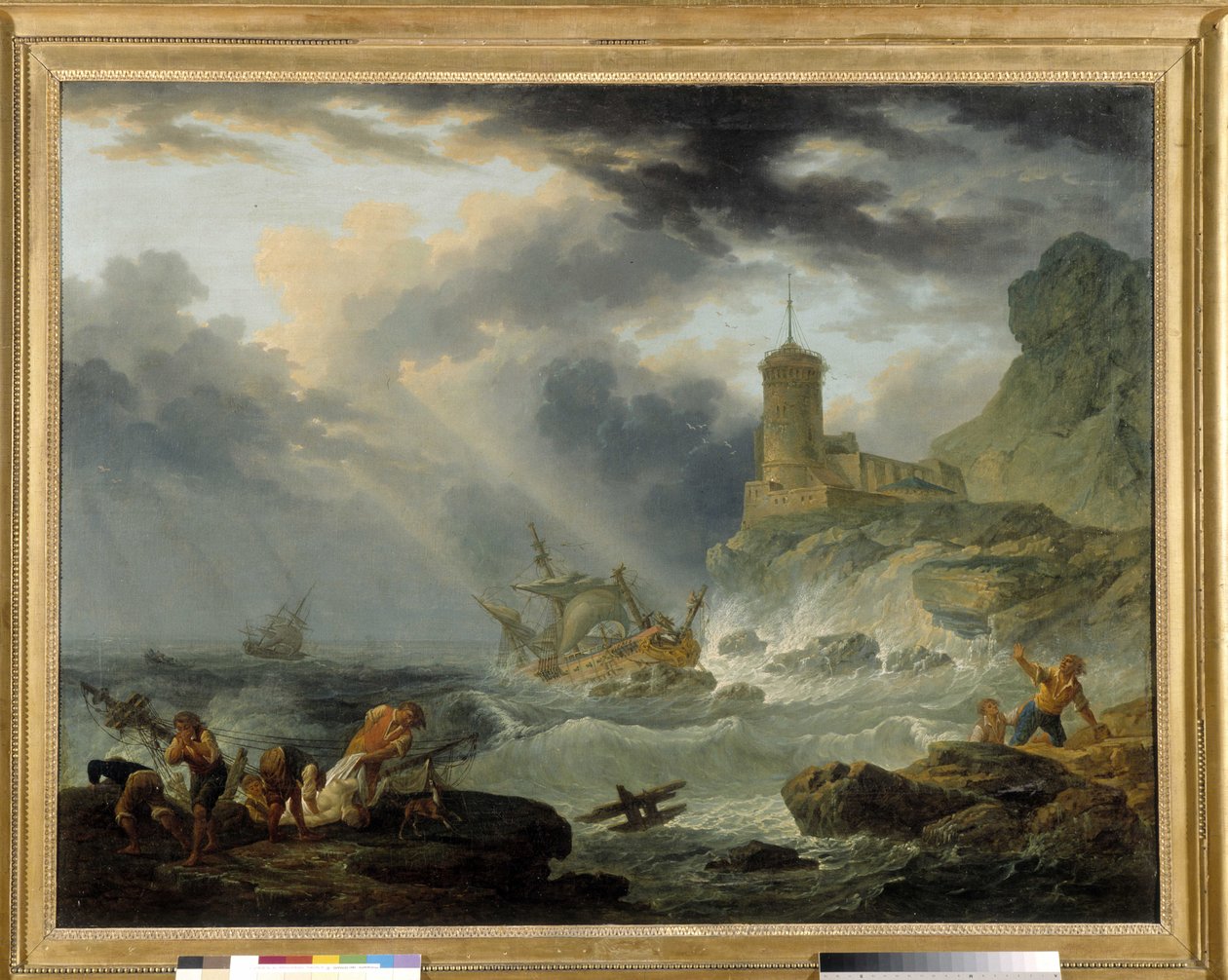 Het schipbreuk door Pierre Joseph Wallaert