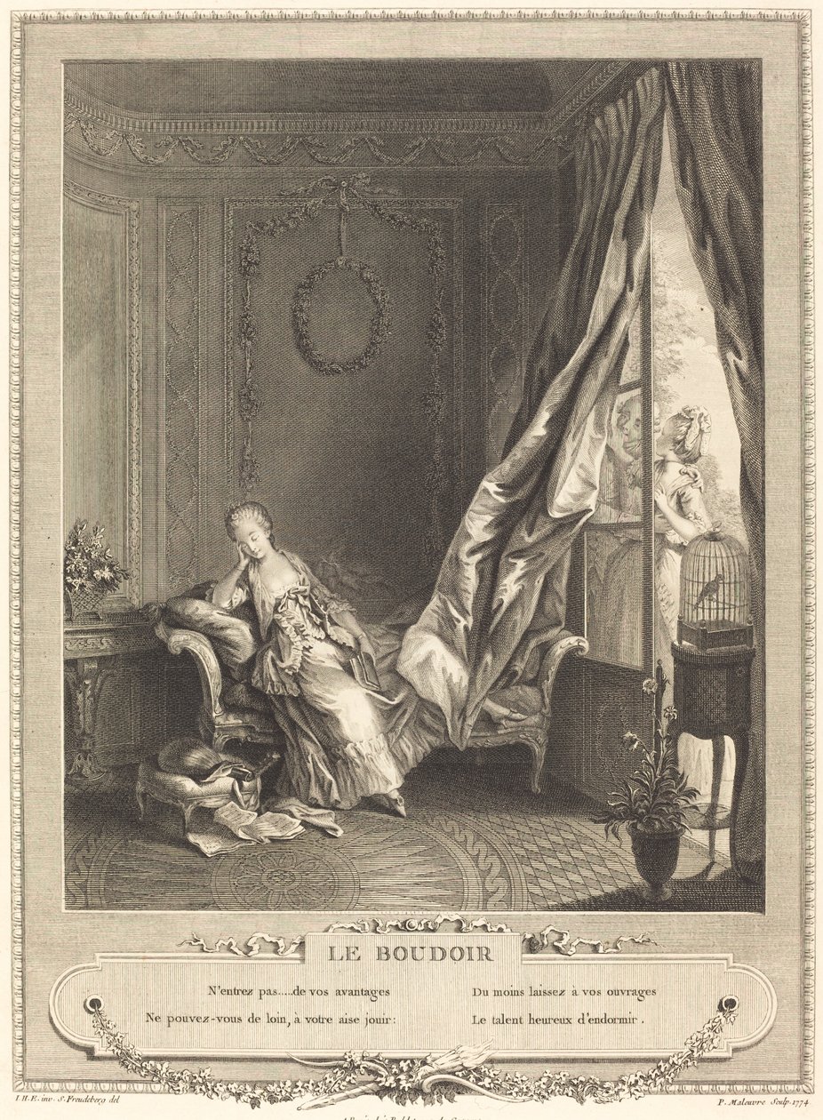 Het Boudoir door Pierre Maleuvre after Sigmund Freudenberger