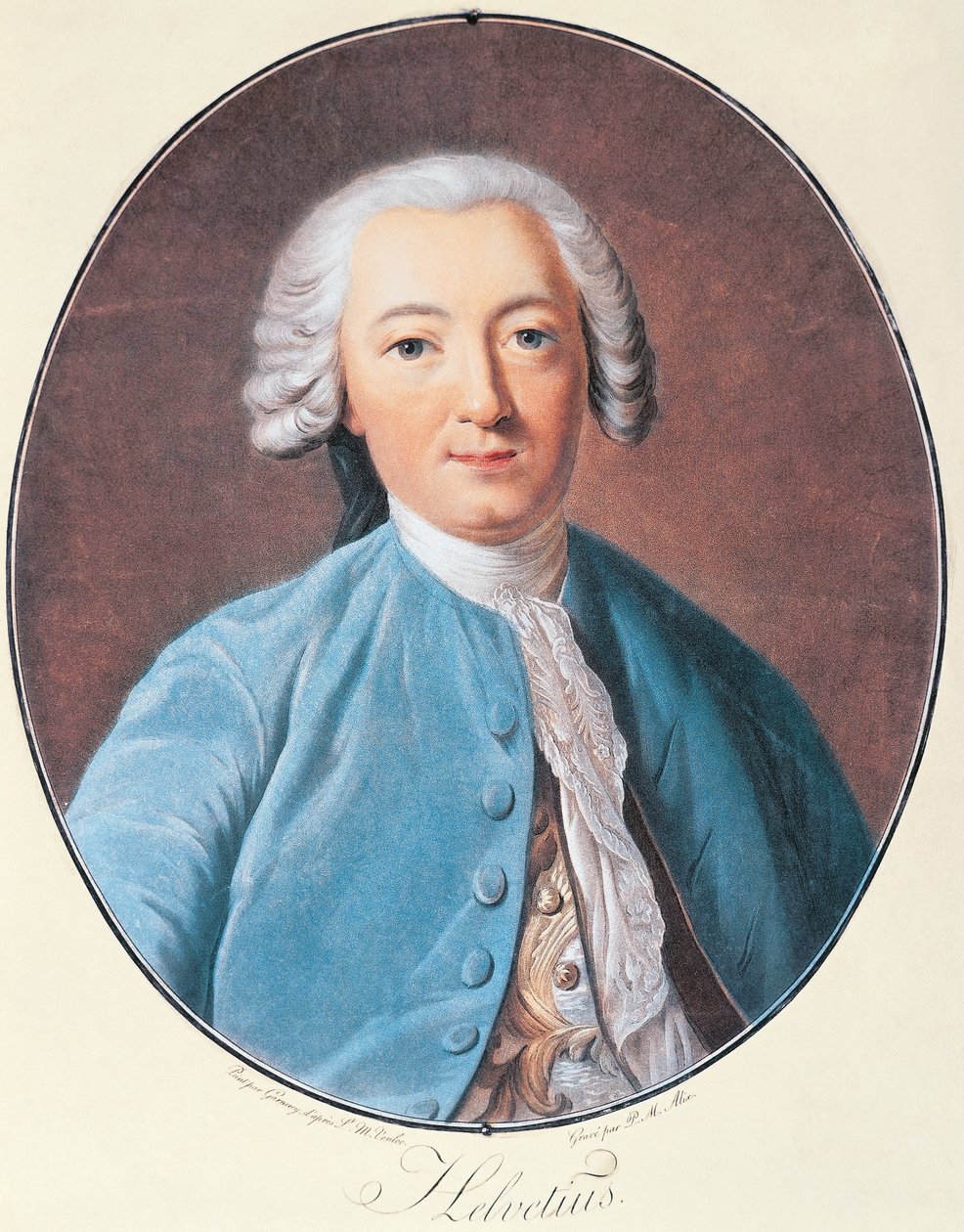 Portret van Claude Adrien Helvetius door Pierre Michel Alix