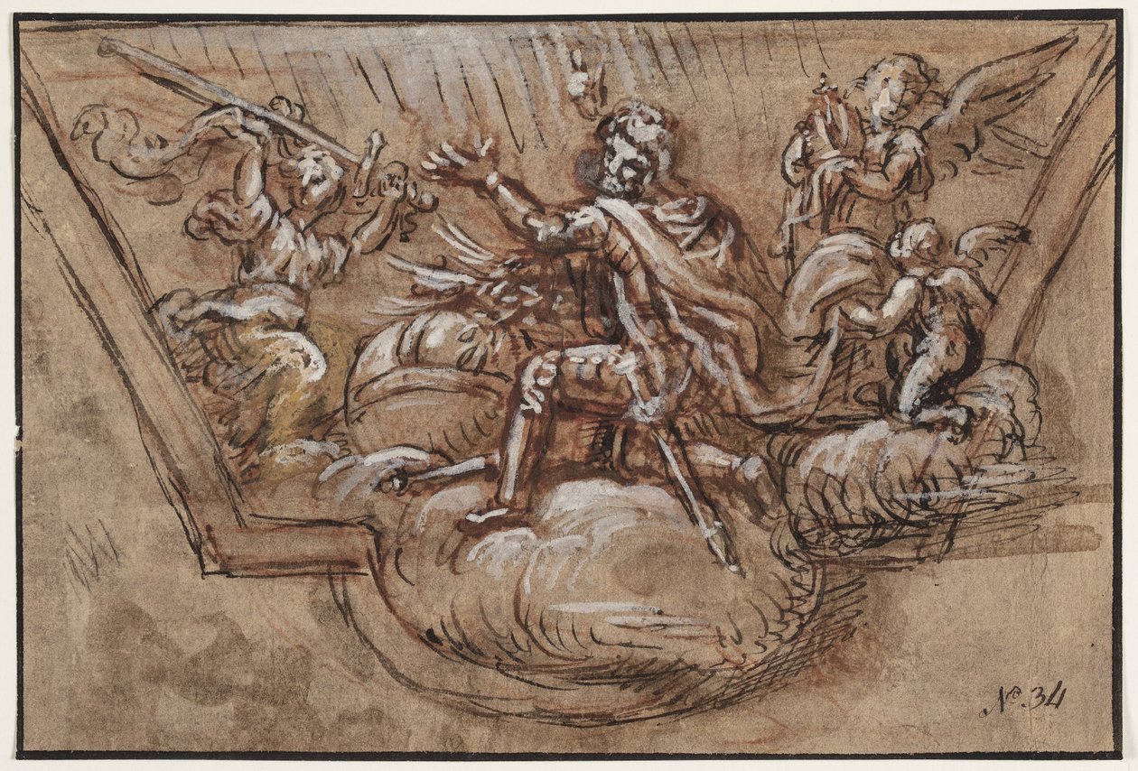 Ontwerp voor plafonddecoratie door Pierre Mignard
