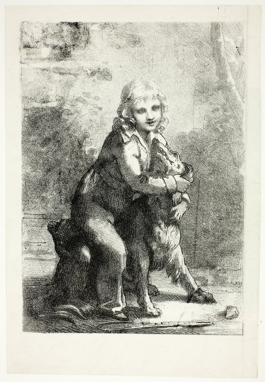 Kind met hond door Pierre Paul Prud