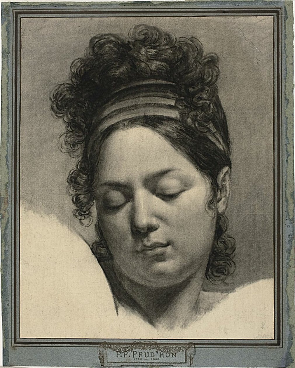 Hoofd van een vrouw door Pierre Paul Prud