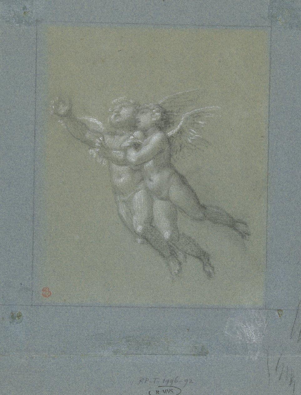 Twee vliegende putti door Pierre Prud