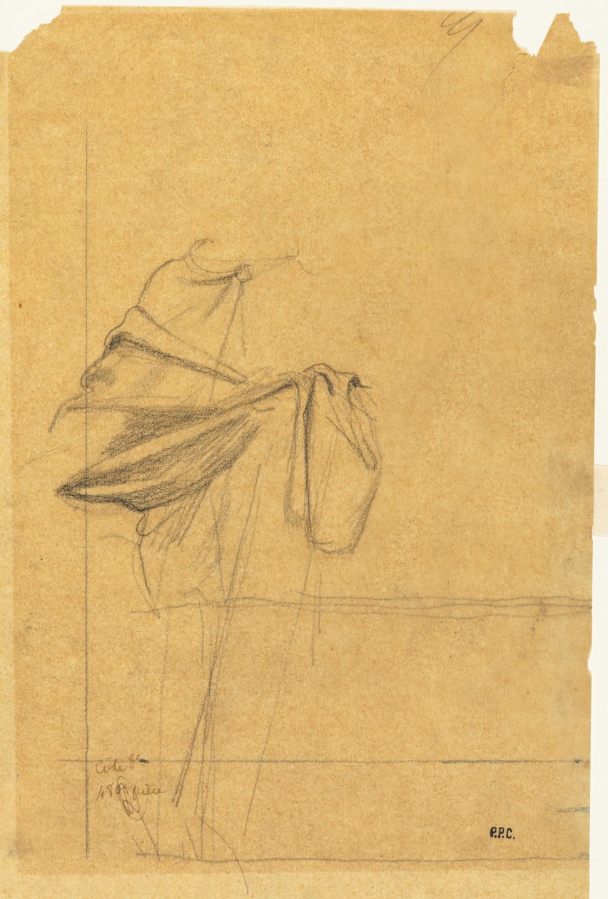 Draperiestudie door Pierre Puvis de Chavannes