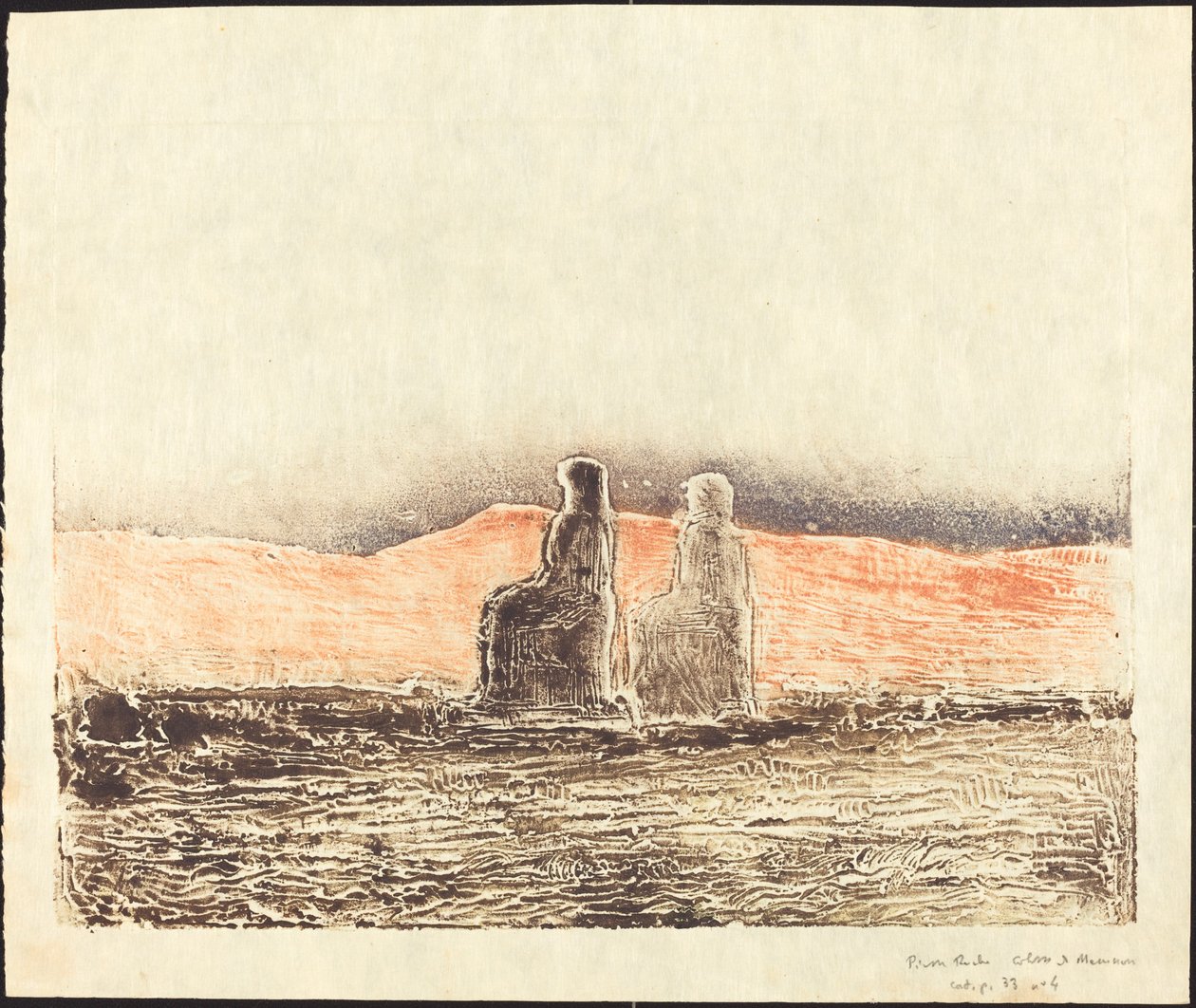 Kolossen van Memnon (Thebe) door Pierre Roche