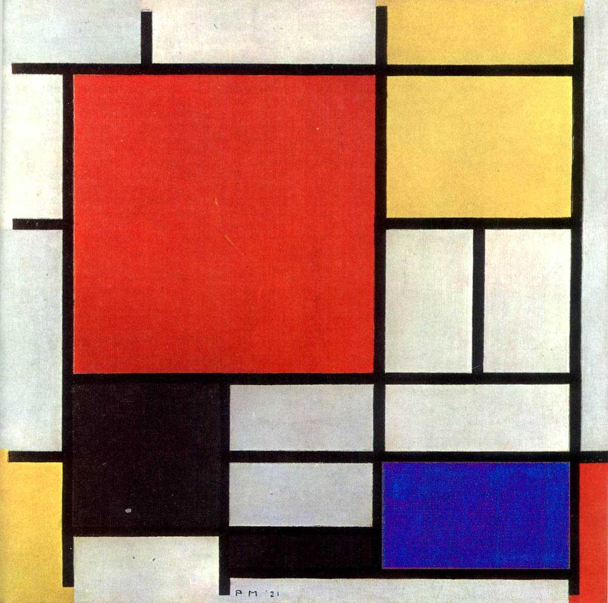 Compositie in Rood, Geel, Blauw en Zwart door Piet Mondrian