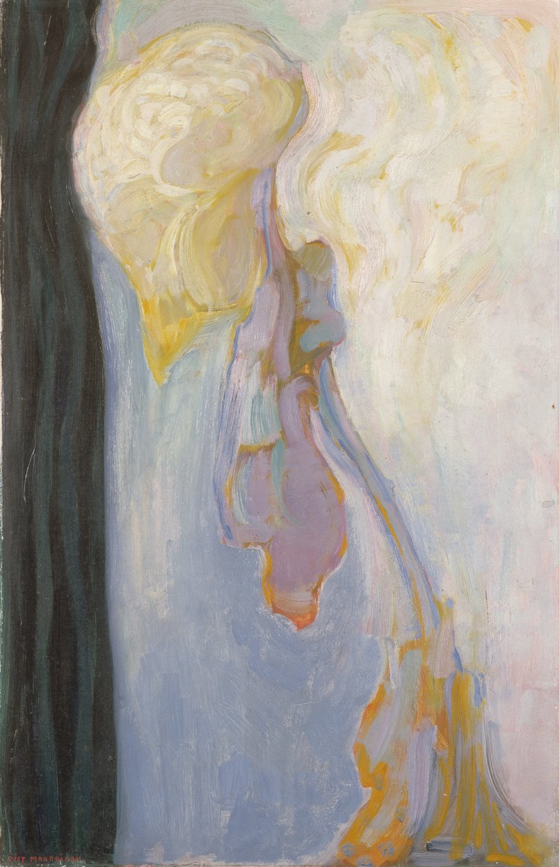 Bloem: stervende chrysant, 1908 door Piet Mondrian