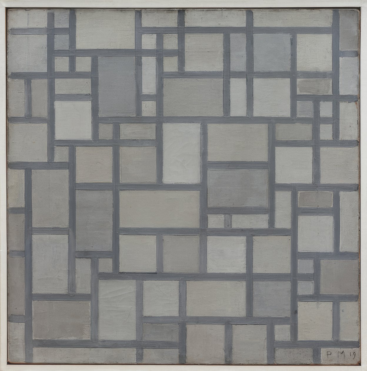 Compositie met rasterwerk 7 door Piet Mondrian