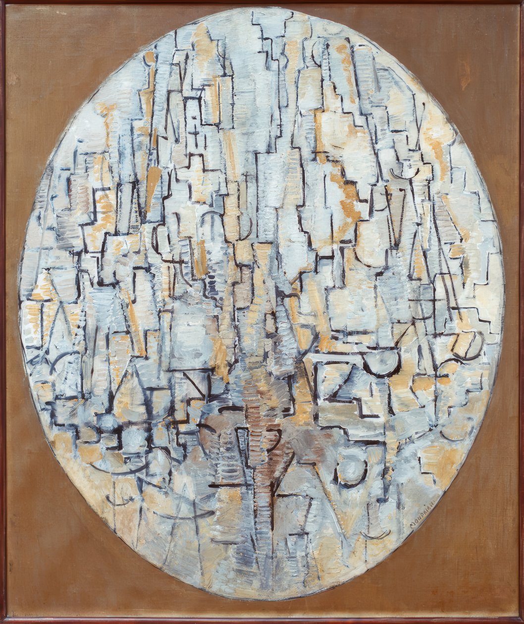 Tableau Nr. 3; Compositie in Ovaal door Piet Mondrian