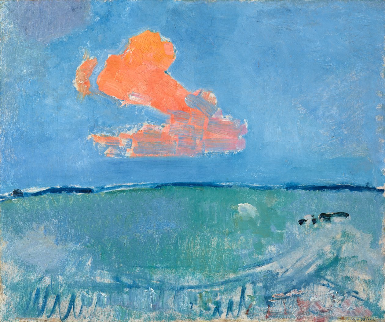 De rode wolk, ca. 1907 door Piet Mondrian