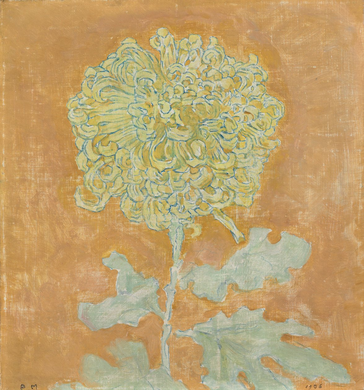 Chrysant door Piet Mondrian