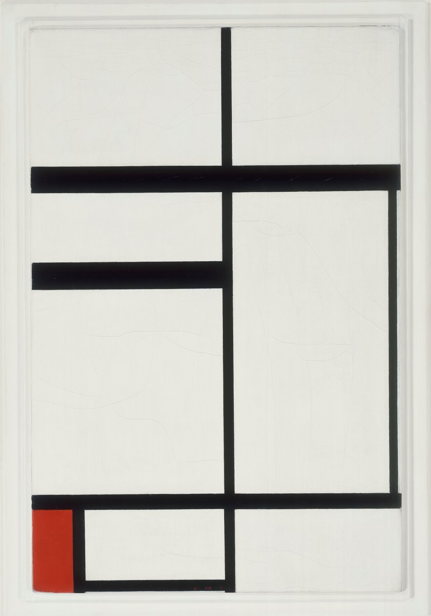 Compositie met rood, zwart en wit door Piet Mondrian