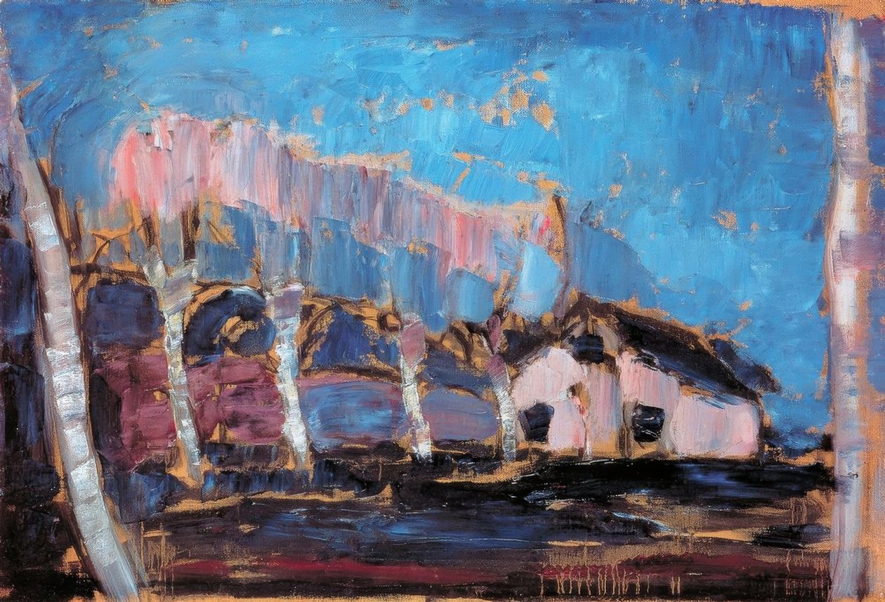 Nachtlandschap, 1908 door Piet Mondrian