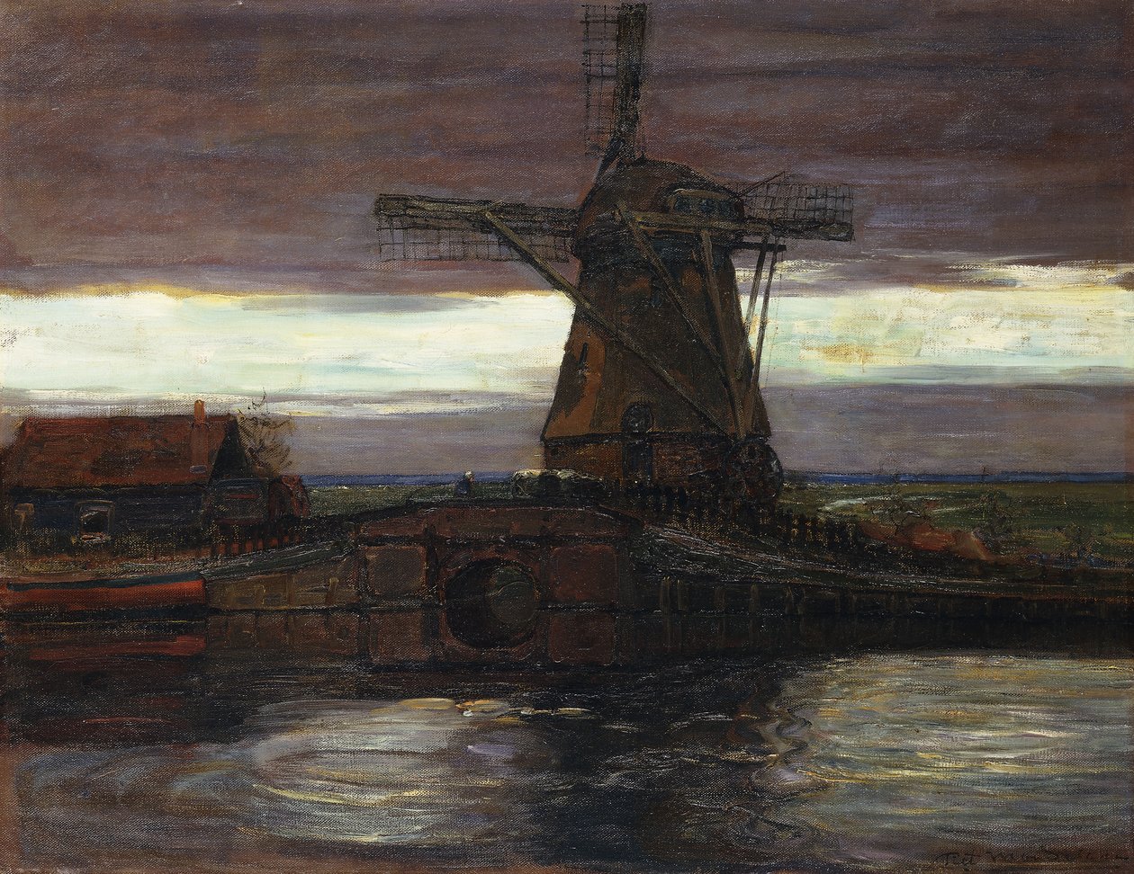 De Molen; Le Moulin door Piet Mondrian