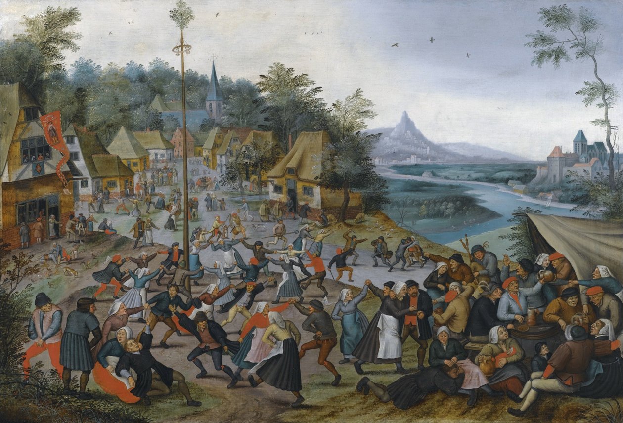 St. Georges Kermis met de Dans door Pieter Brueghel the Younger