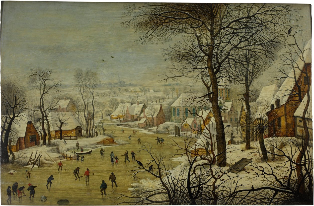 Winterlandschap met een Vogelval door Pieter Brueghel the Younger