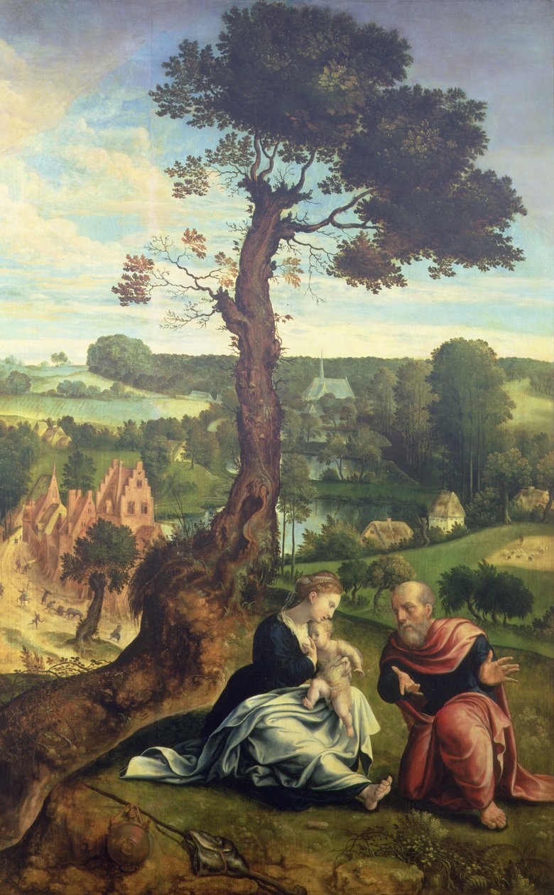 De rust tijdens de vlucht naar Egypte, ca. 1534-40 door Pieter Coecke van Aelst