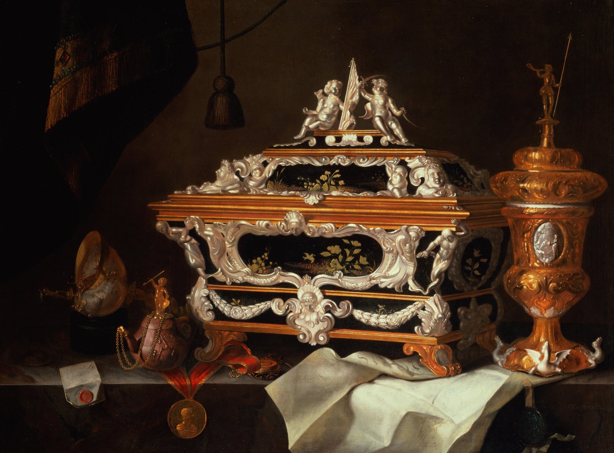 Een viering van de goudsmidkunst door Pieter Gerritsz. van Roestraten