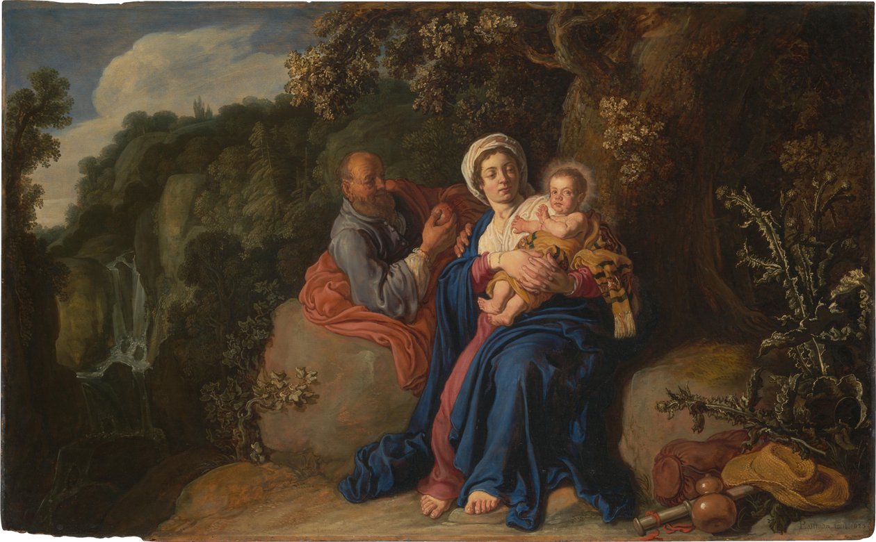 De Rust tijdens de Vlucht naar Egypte door Pieter Lastman