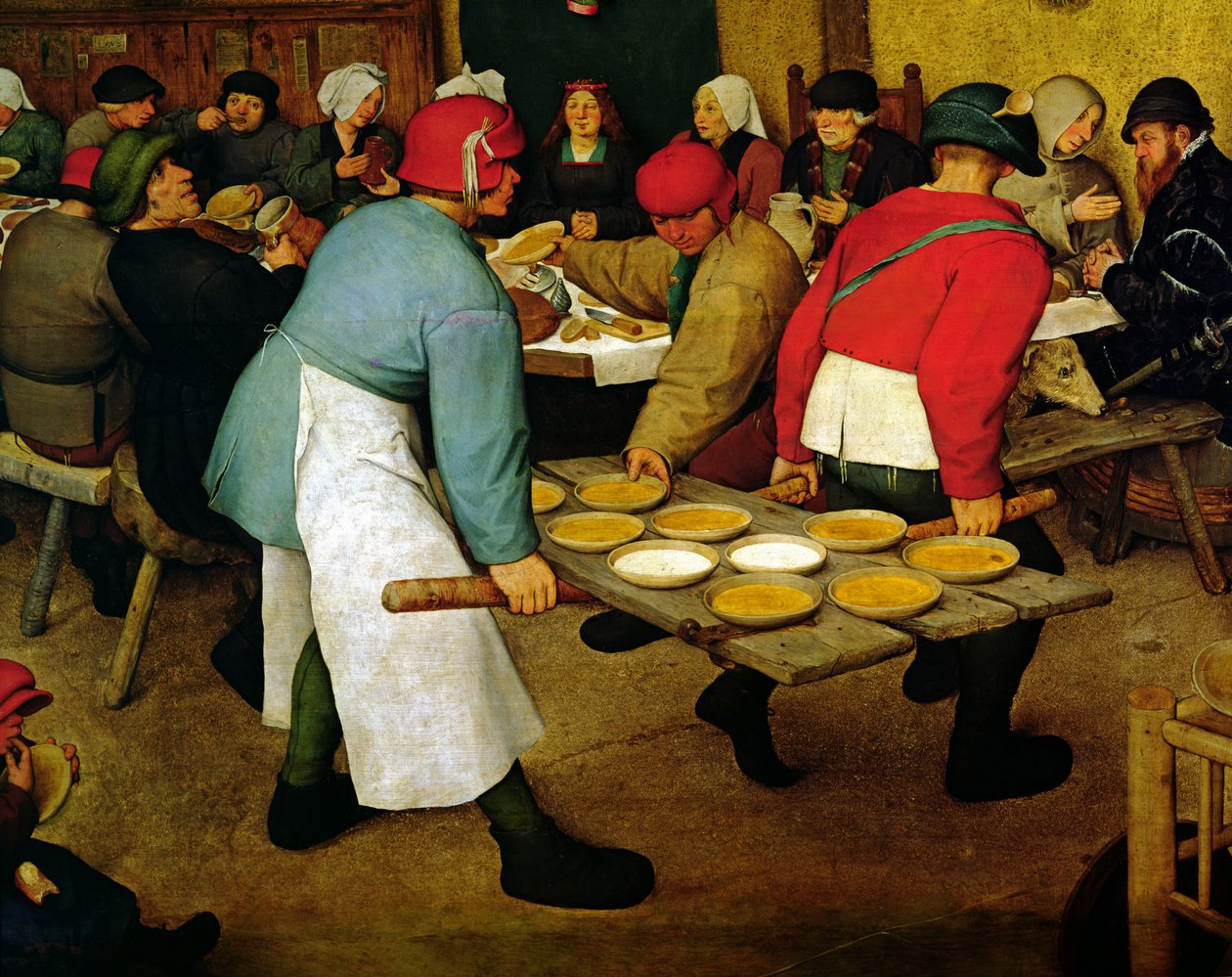 Boerenbruiloft (detail) door Pieter Bruegel the Elder