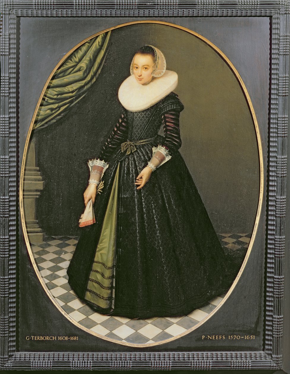 Ovaal portret van een dame door Pieter the Elder Neefs
