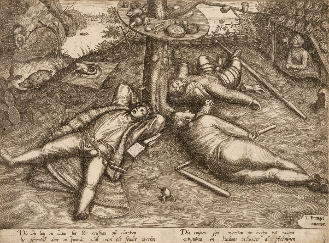 Het Land van Overvloed door Pieter the Elder after Bruegel