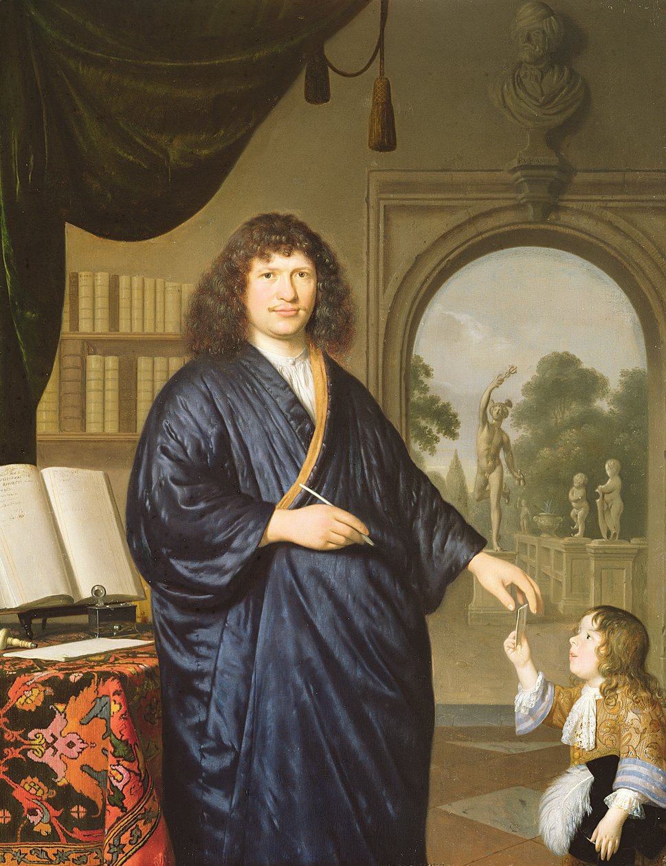 Een portret van een heer, 1678 door Pieter Cornelisz van Slingelandt