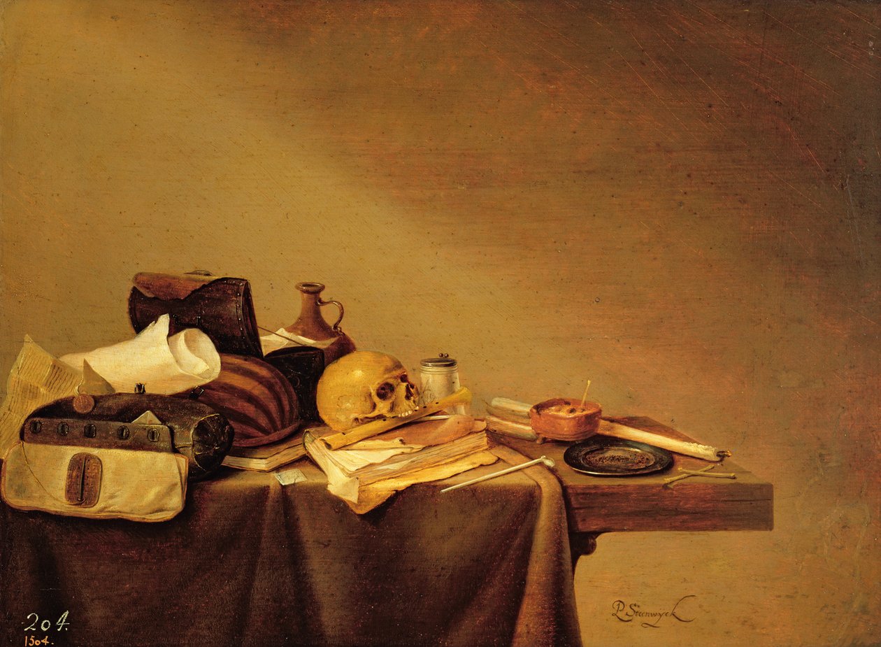 Vanitas of, Embleem van de dood door Pieter van Steenwyck
