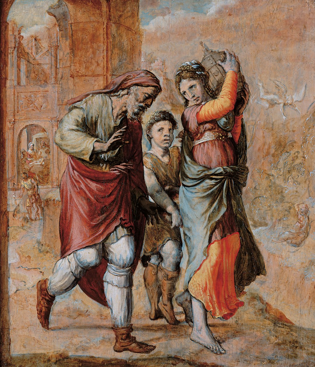 De verdrijving van Hagar en Ismaël door Pieter Aertsen