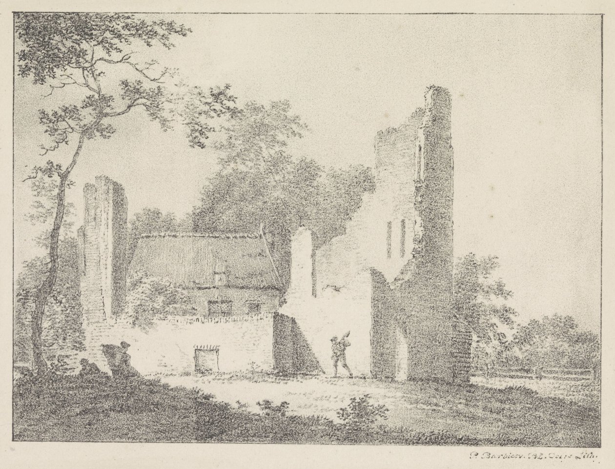 Ruïne door Pieter Bartholomeusz. Barbiers