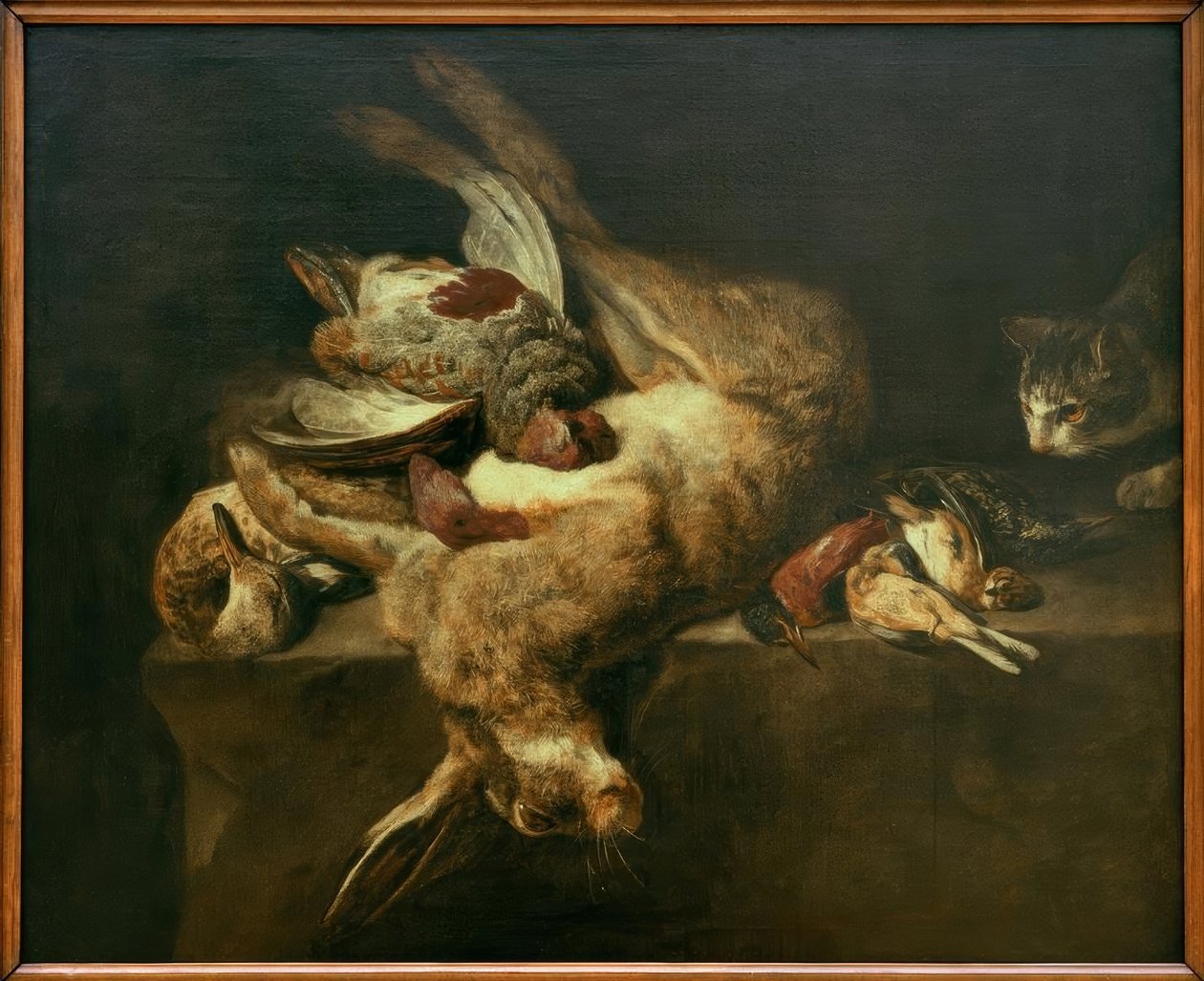 Stilleven met dode haas door Pieter or Peter Boel