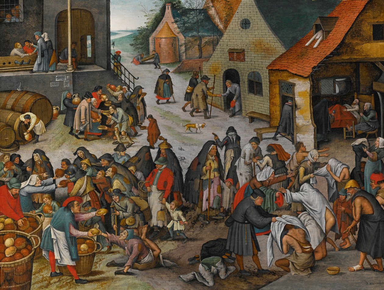 De zeven daden van barmhartigheid door Pieter Brueghel the Younger