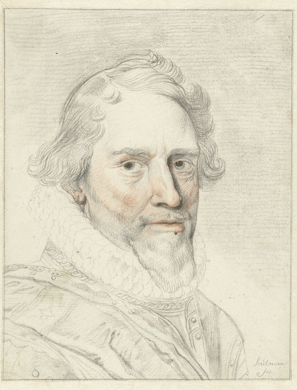 Portret van Prins Maurits door Pieter Claesz. Soutman