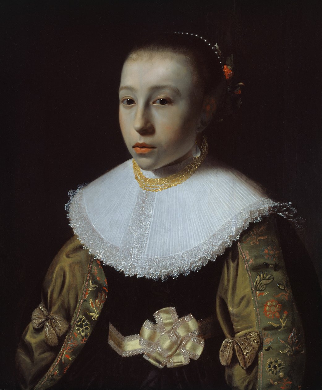 Portret van een Jong Meisje door Pieter Dubordieu