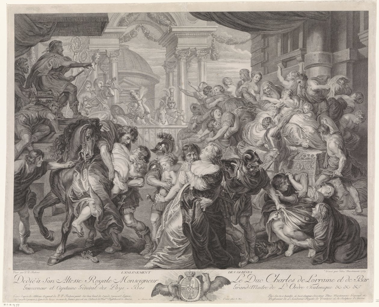 Sabijnse maagdenroof door Pieter Franciscus Martenasie