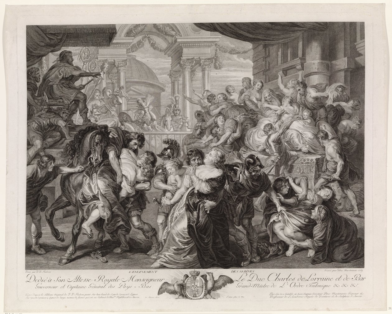 Sabijnse maagdenroof door Pieter Franciscus Martenasie