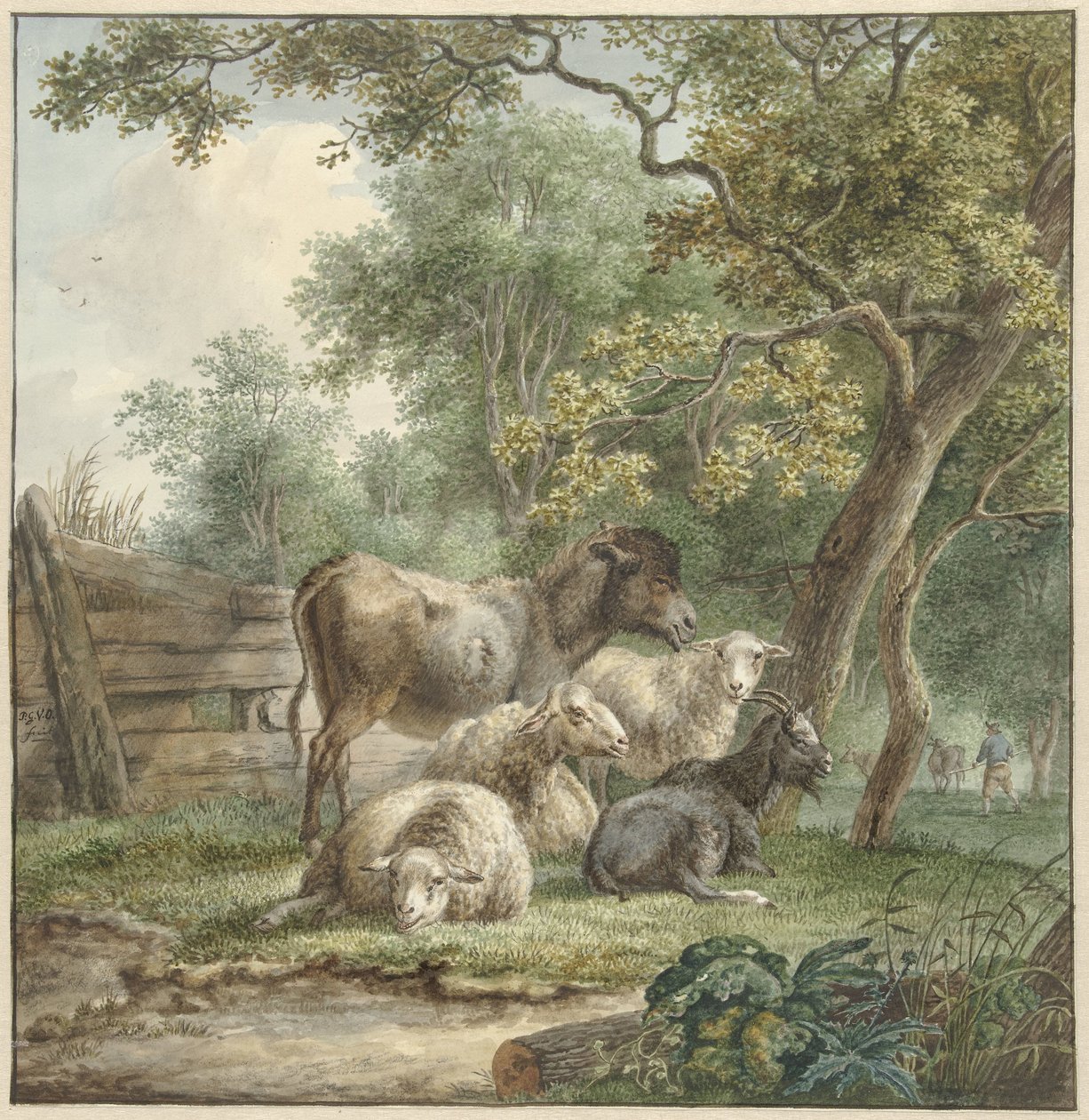 Vee in een boomgaard door Pieter Gerardus van Os