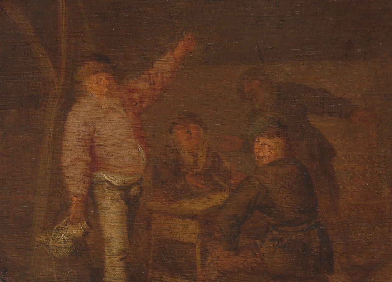 Boeren Drinkend in een Schuur door Pieter Hermansz. Verelst