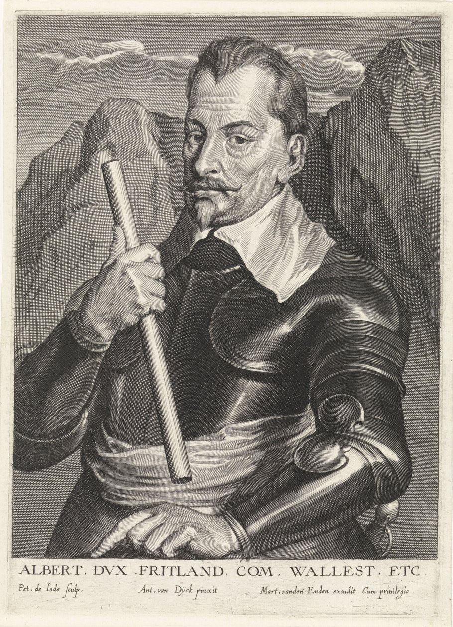 Albrecht von Wallenstein 1583-1634, ca. 1630 door Pieter I Jode de