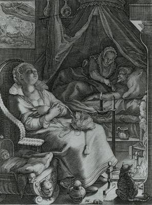 Nocte vacant curis animi door Pieter Jansz Saenredam