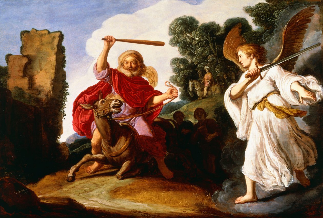 Bileam en de ezel door Pieter Lastman